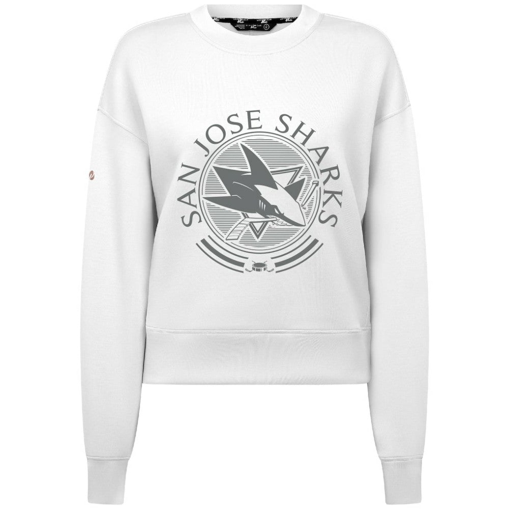 NHL White San Jose Sharks Levelwear Women's Slate & Snow Sponge Tri-Blend Sweatshirt