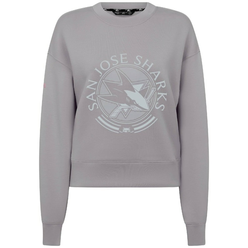 NHL Gray San Jose Sharks Levelwear Women's Slate & Snow Sponge Tri-Blend Sweatshirt
