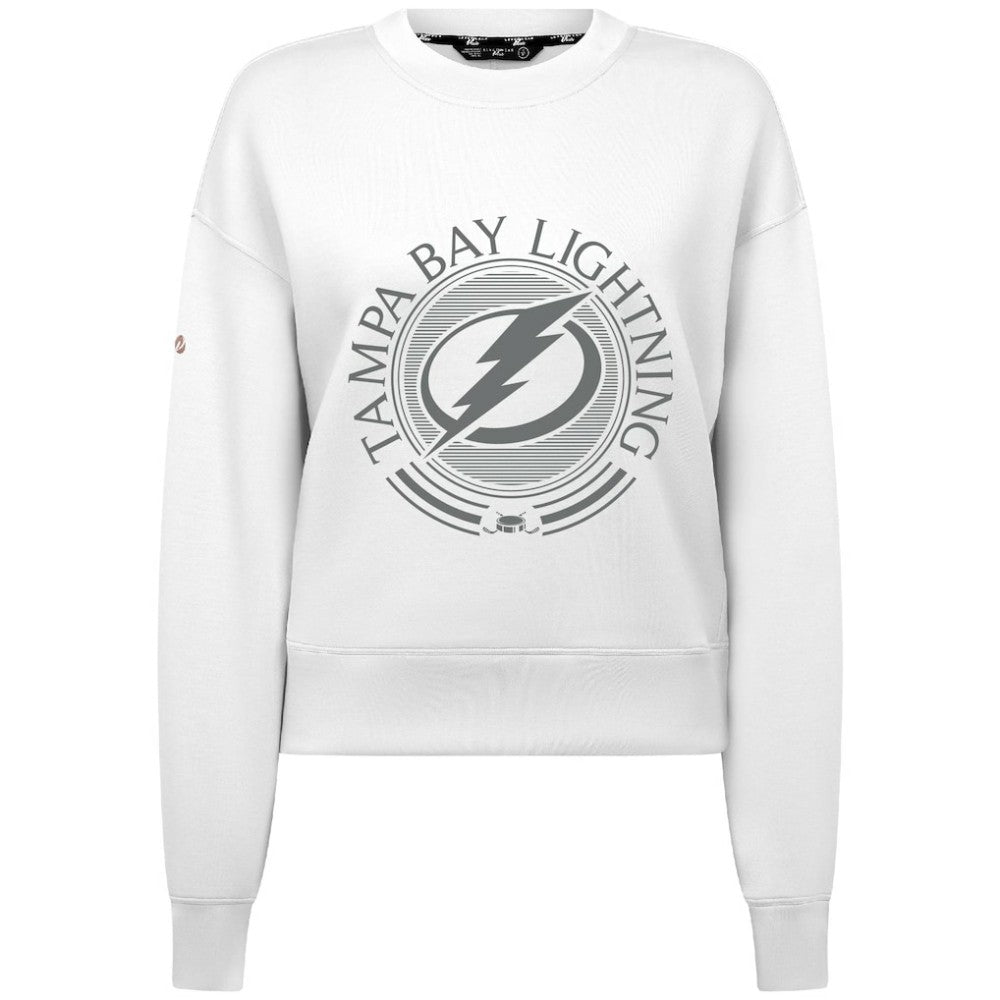 NHL White Tampa Bay Lightning Levelwear Women's Slate & Snow Sponge Tri-Blend Sweatshirt