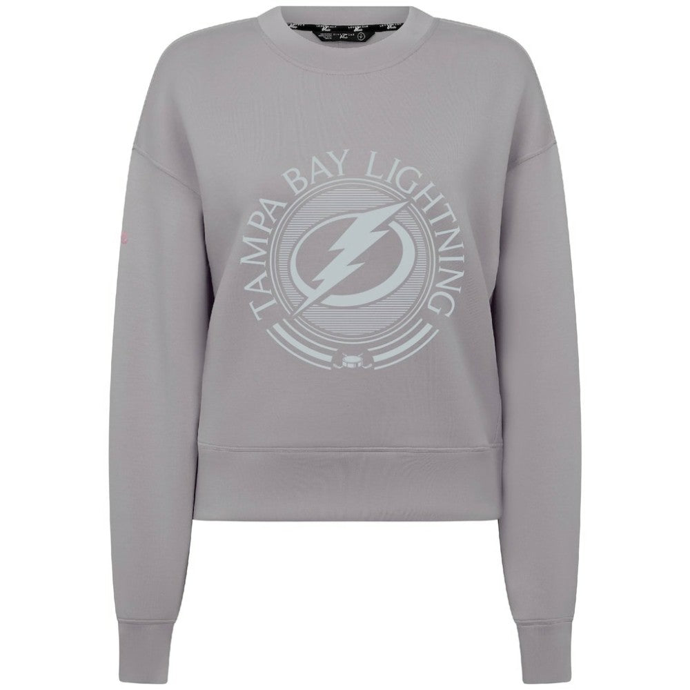 NHL Gray Tampa Bay Lightning Levelwear Women's Slate & Snow Sponge Tri-Blend Sweatshirt