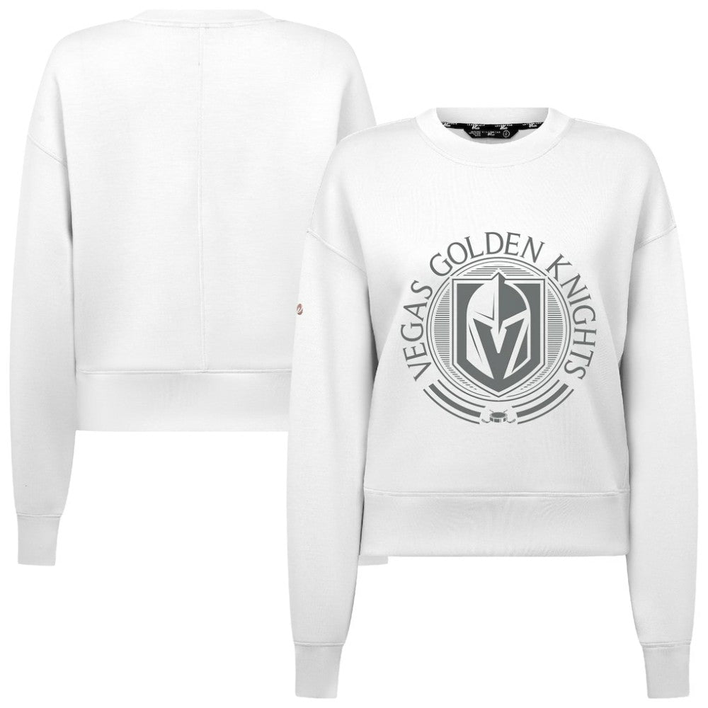 NHL White Vegas Golden Knights Levelwear Women's Slate & Snow Sponge Tri-Blend Sweatshirt