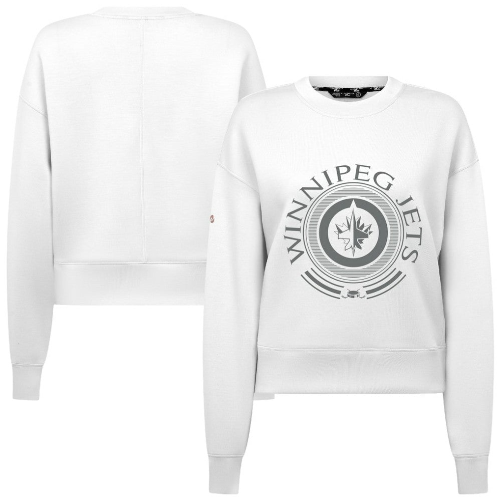 NHL White Winnipeg Jets Levelwear Women's Slate & Snow Sponge Tri-Blend Sweatshirt
