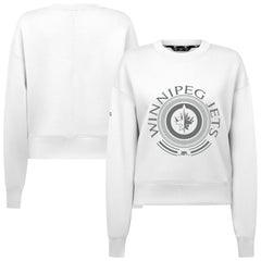 NHL White Winnipeg Jets Levelwear Women's Slate & Snow Sponge Tri-Blend Sweatshirt
