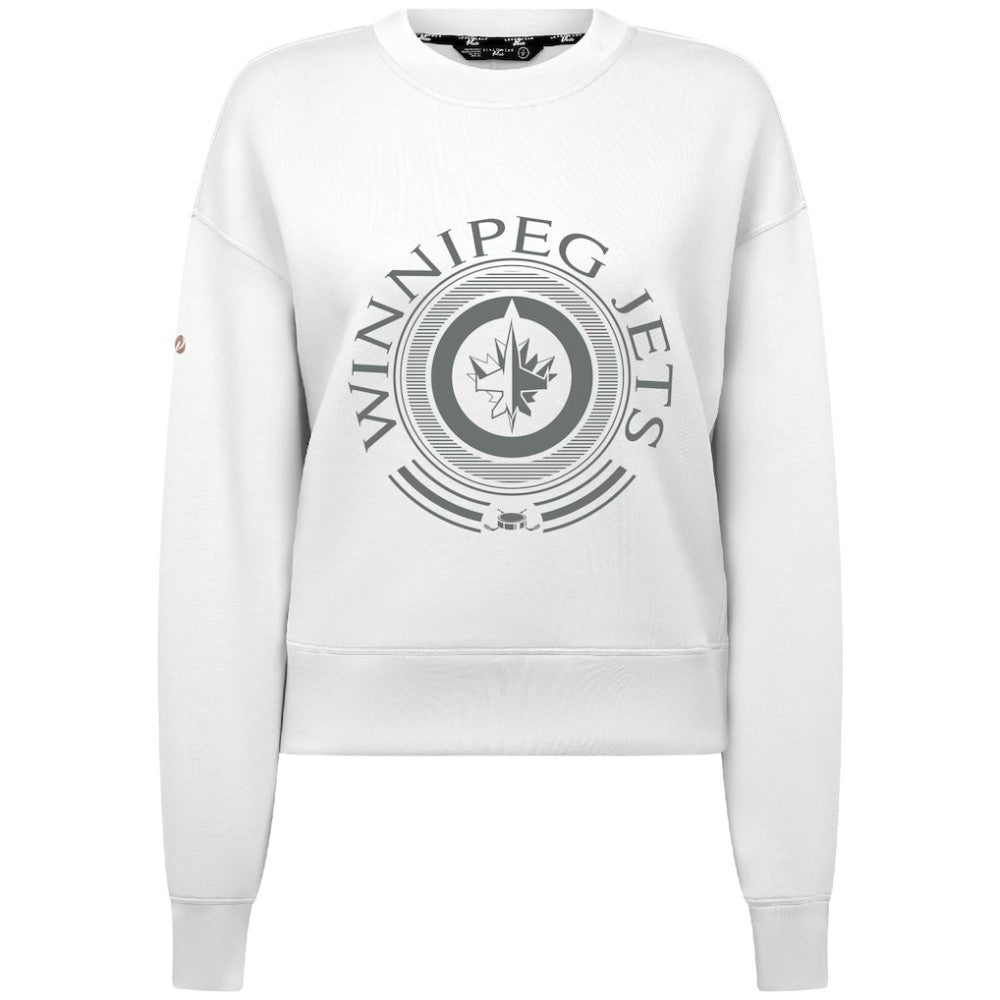 NHL White Winnipeg Jets Levelwear Women's Slate & Snow Sponge Tri-Blend Sweatshirt