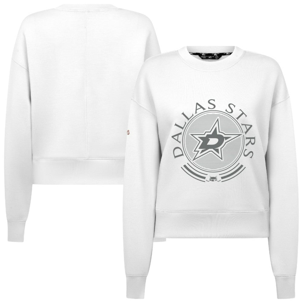 NHL White Dallas Stars Levelwear Women's Slate & Snow Sponge Tri-Blend Sweatshirt