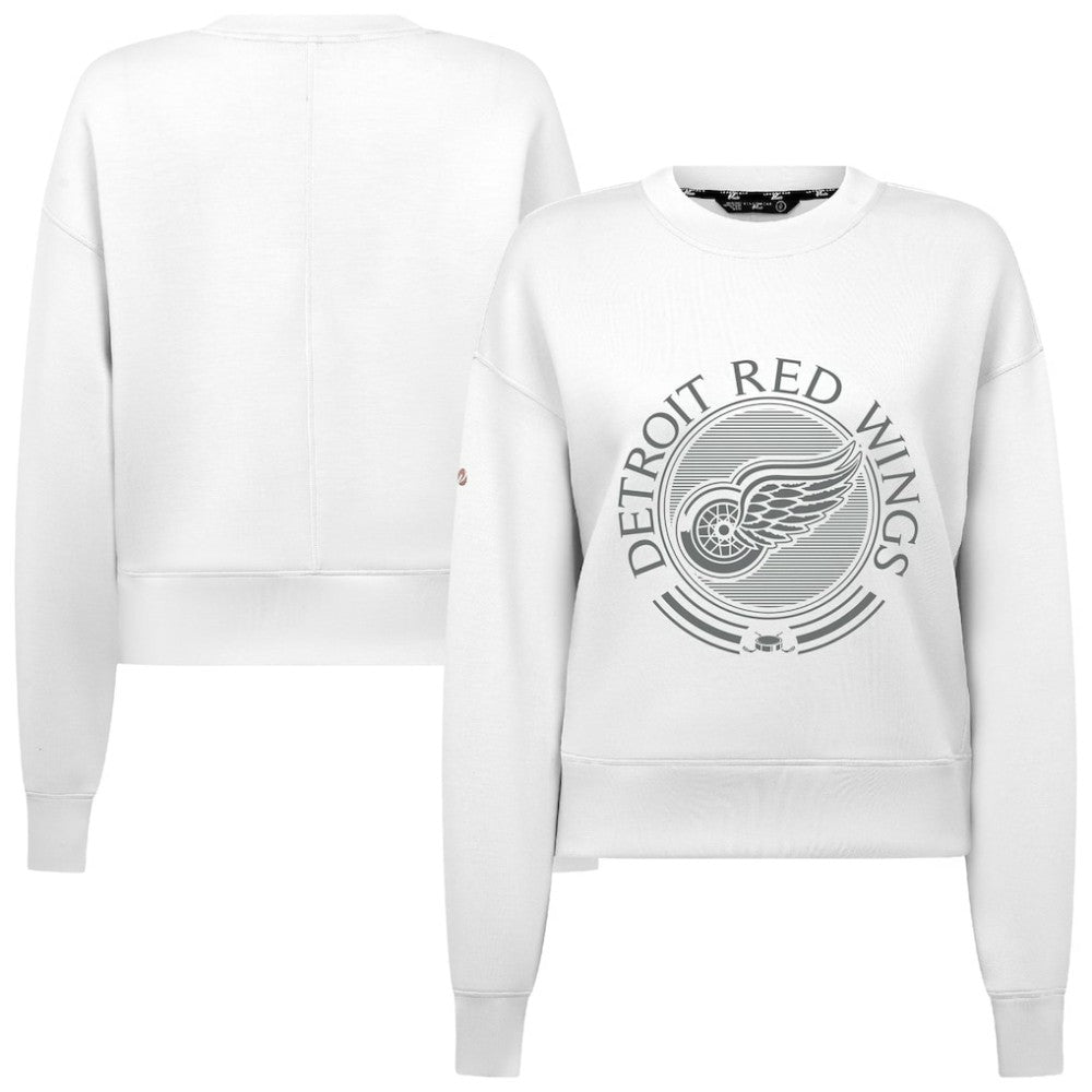 NHL White Detroit Red Wings Levelwear Women's Slate & Snow Sponge Tri-Blend Sweatshirt