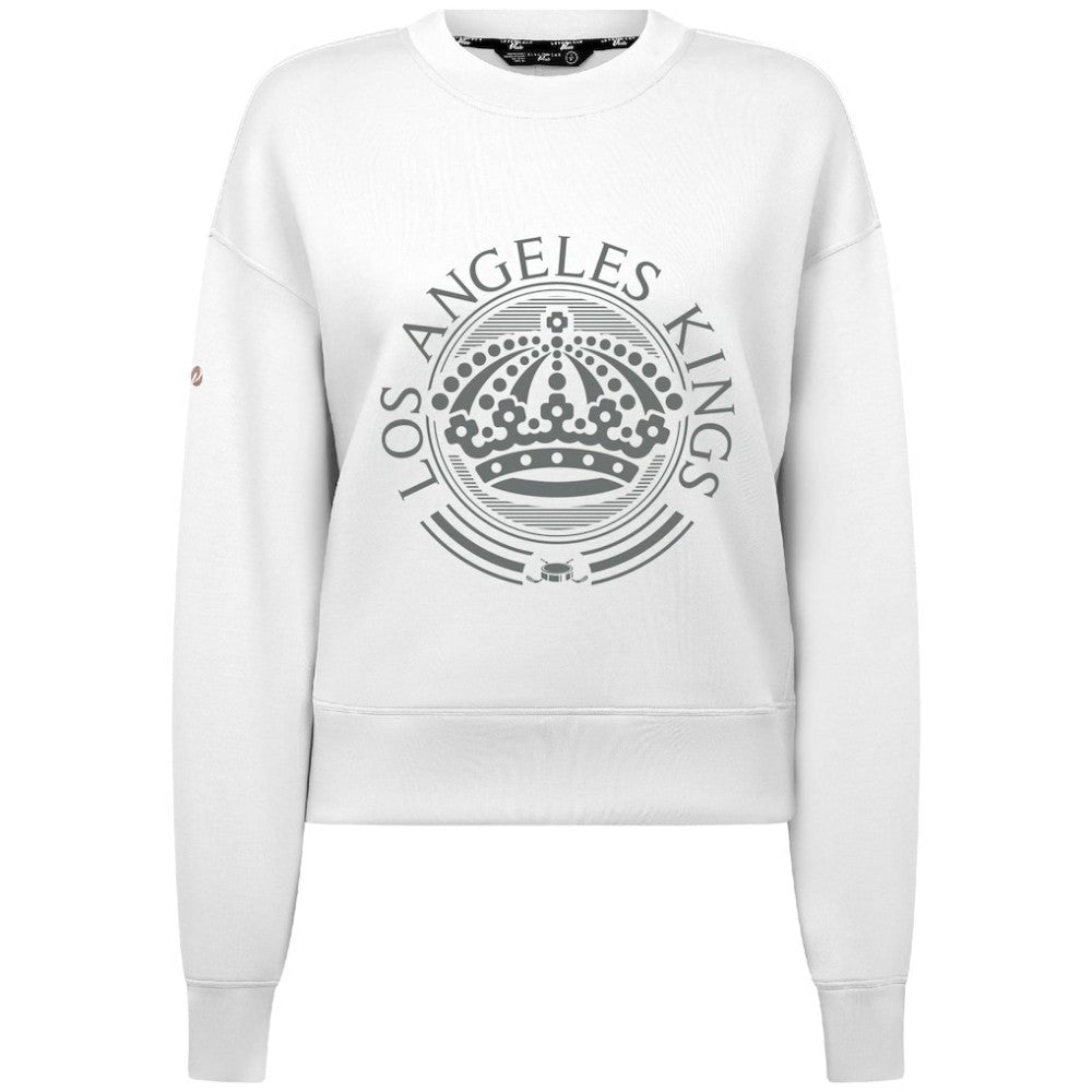 NHL White Los Angeles Kings Levelwear Women's Slate & Snow Sponge Tri-Blend Sweatshirt