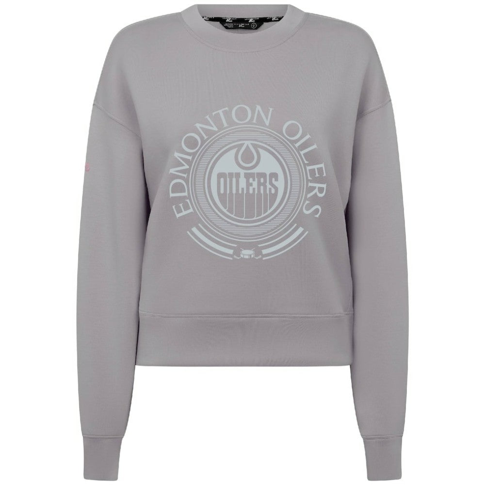 NHL Gray Edmonton Oilers Levelwear Women's Slate & Snow Sponge Tri-Blend Sweatshirt