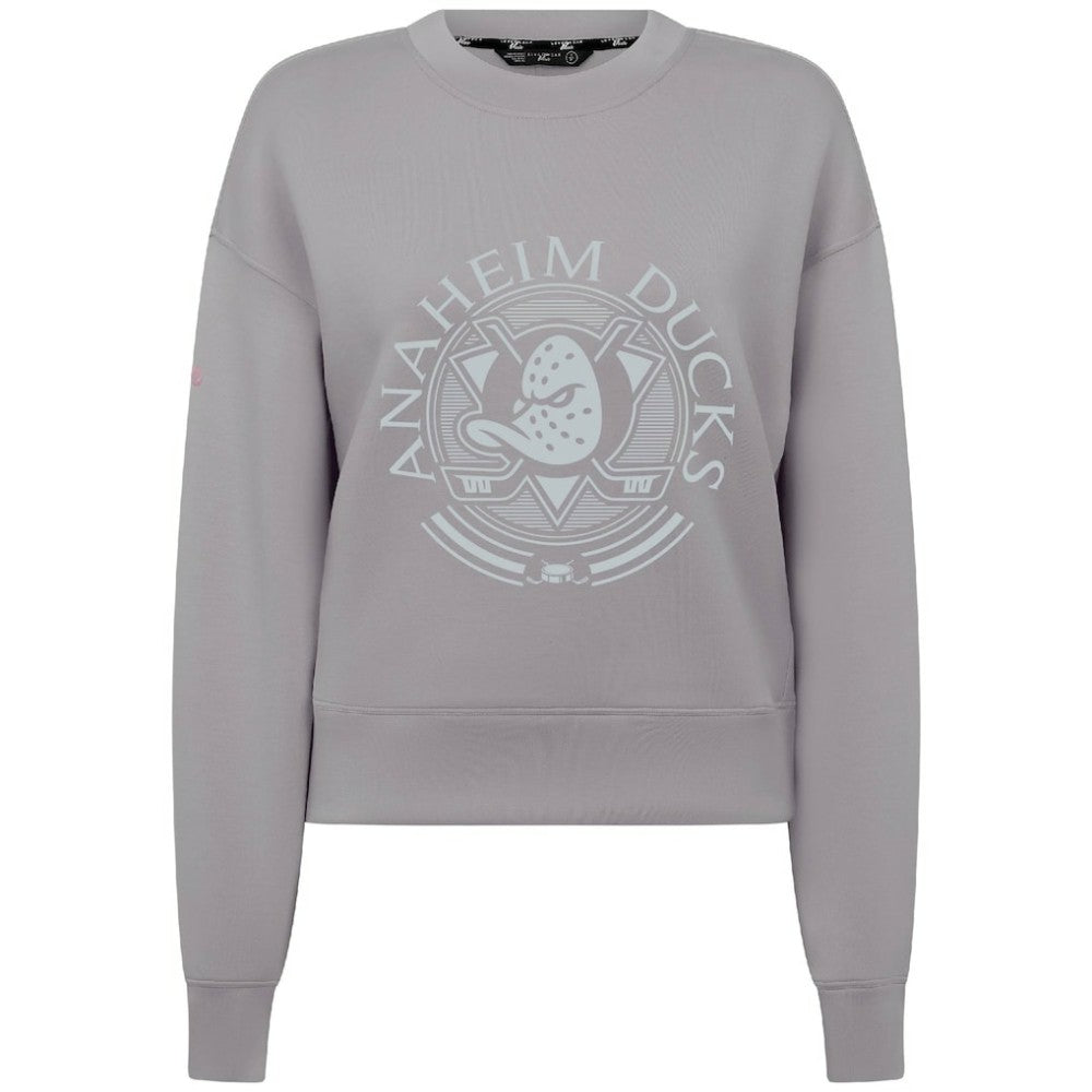 NHL Gray Anaheim Ducks Levelwear Women's Slate & Snow Sponge Tri-Blend Sweatshirt