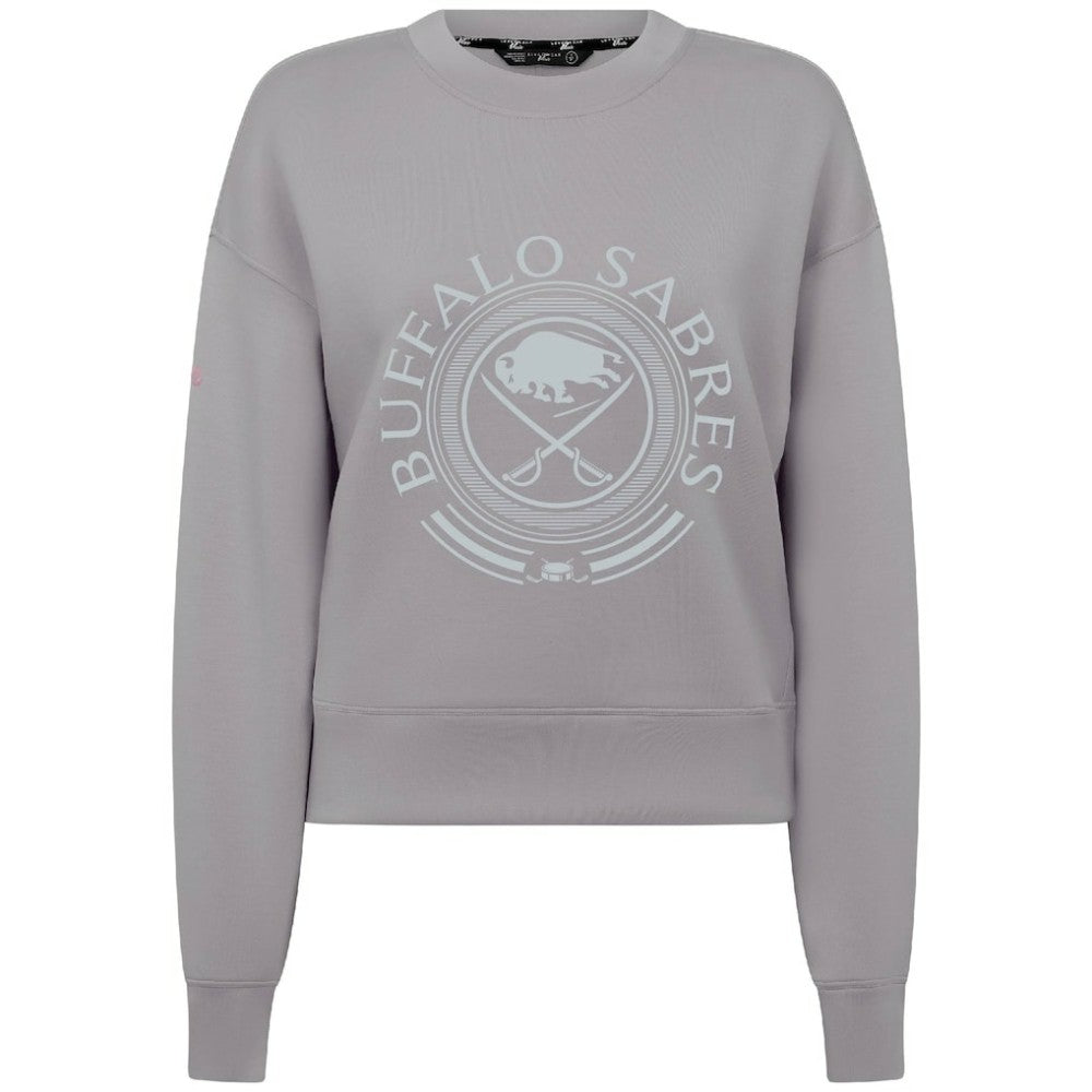NHL Gray Buffalo Sabres Levelwear Women's Slate & Snow Sponge Tri-Blend Sweatshirt