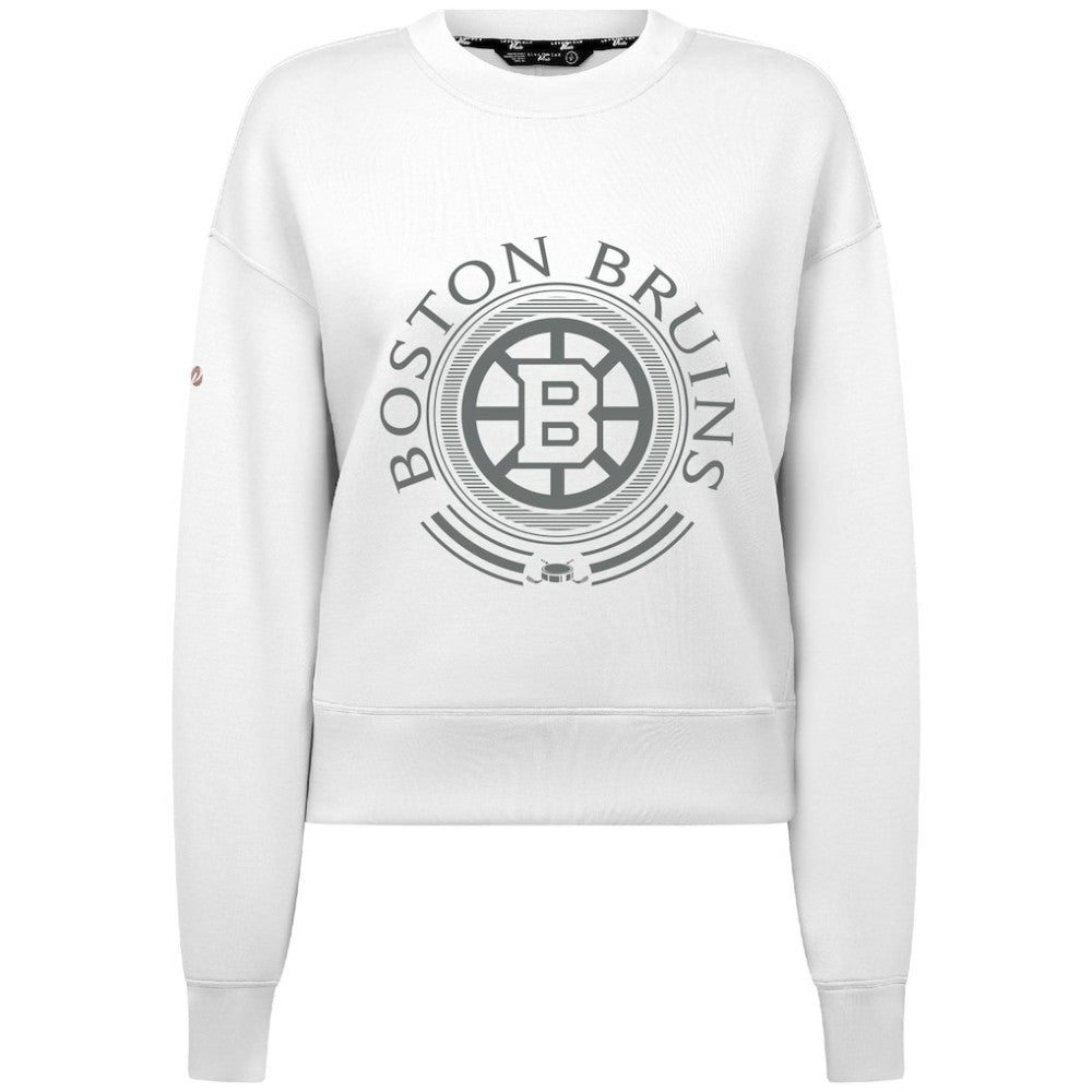 NHL White Boston Bruins Levelwear Women's Slate & Snow Sponge Tri-Blend Sweatshirt