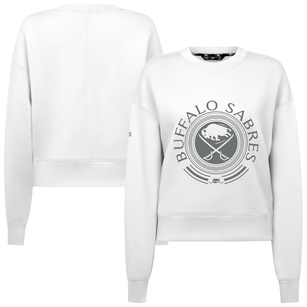 NHL White Buffalo Sabres Levelwear Women's Slate & Snow Sponge Tri-Blend Sweatshirt