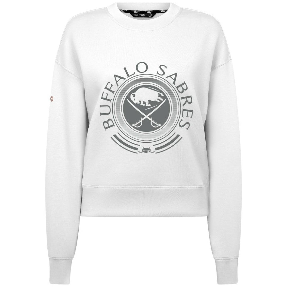 NHL White Buffalo Sabres Levelwear Women's Slate & Snow Sponge Tri-Blend Sweatshirt