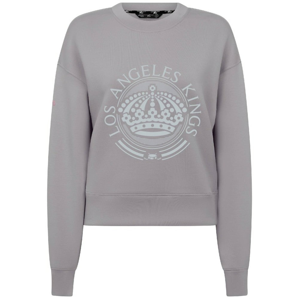 NHL Gray Los Angeles Kings Levelwear Women's Slate & Snow Sponge Tri-Blend Sweatshirt