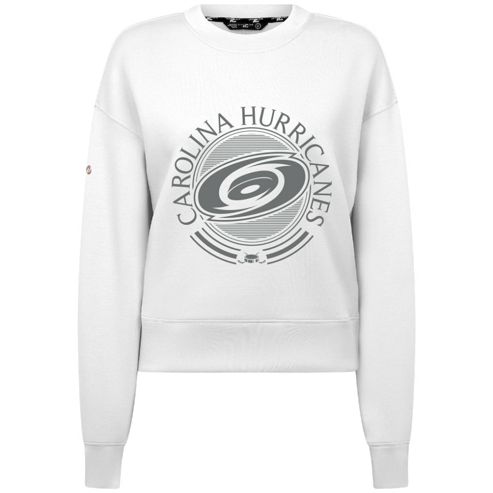 NHL White Carolina Hurricanes Levelwear Women's Slate & Snow Sponge Tri-Blend Sweatshirt