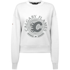 NHL White Calgary Flames Levelwear Women's Slate & Snow Sponge Tri-Blend Sweatshirt