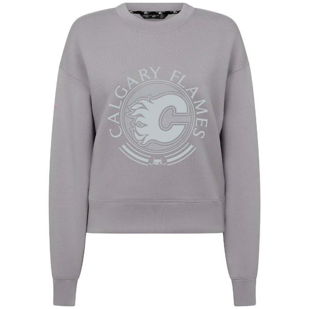 NHL Gray Calgary Flames Levelwear Women's Slate & Snow Sponge Tri-Blend Sweatshirt