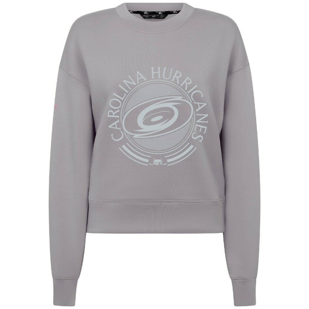 NHL Gray Carolina Hurricanes Levelwear Women's Slate & Snow Sponge Tri-Blend Sweatshirt