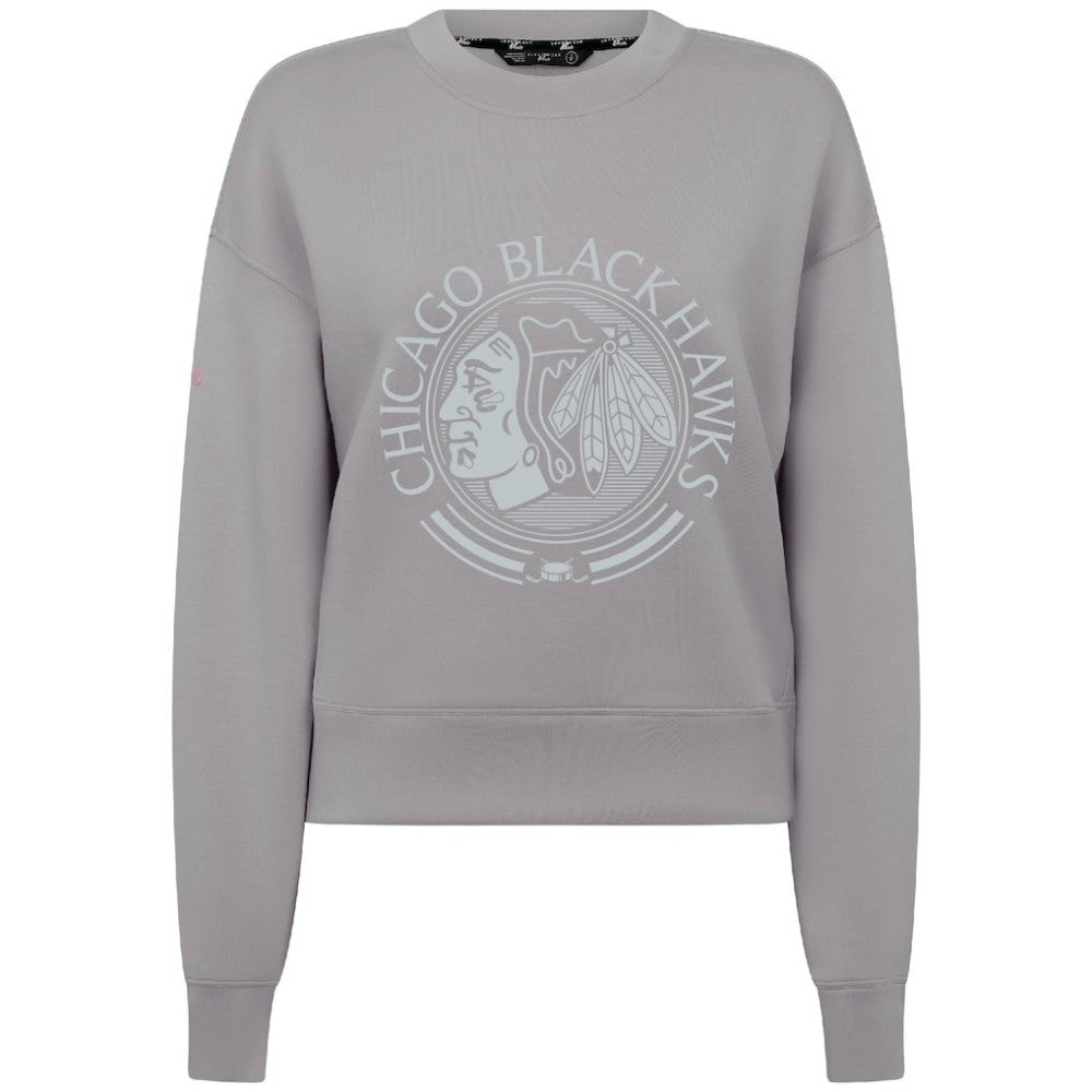 NHL Gray Chicago Blackhawks Levelwear Women's Slate & Snow Sponge Tri-Blend Sweatshirt