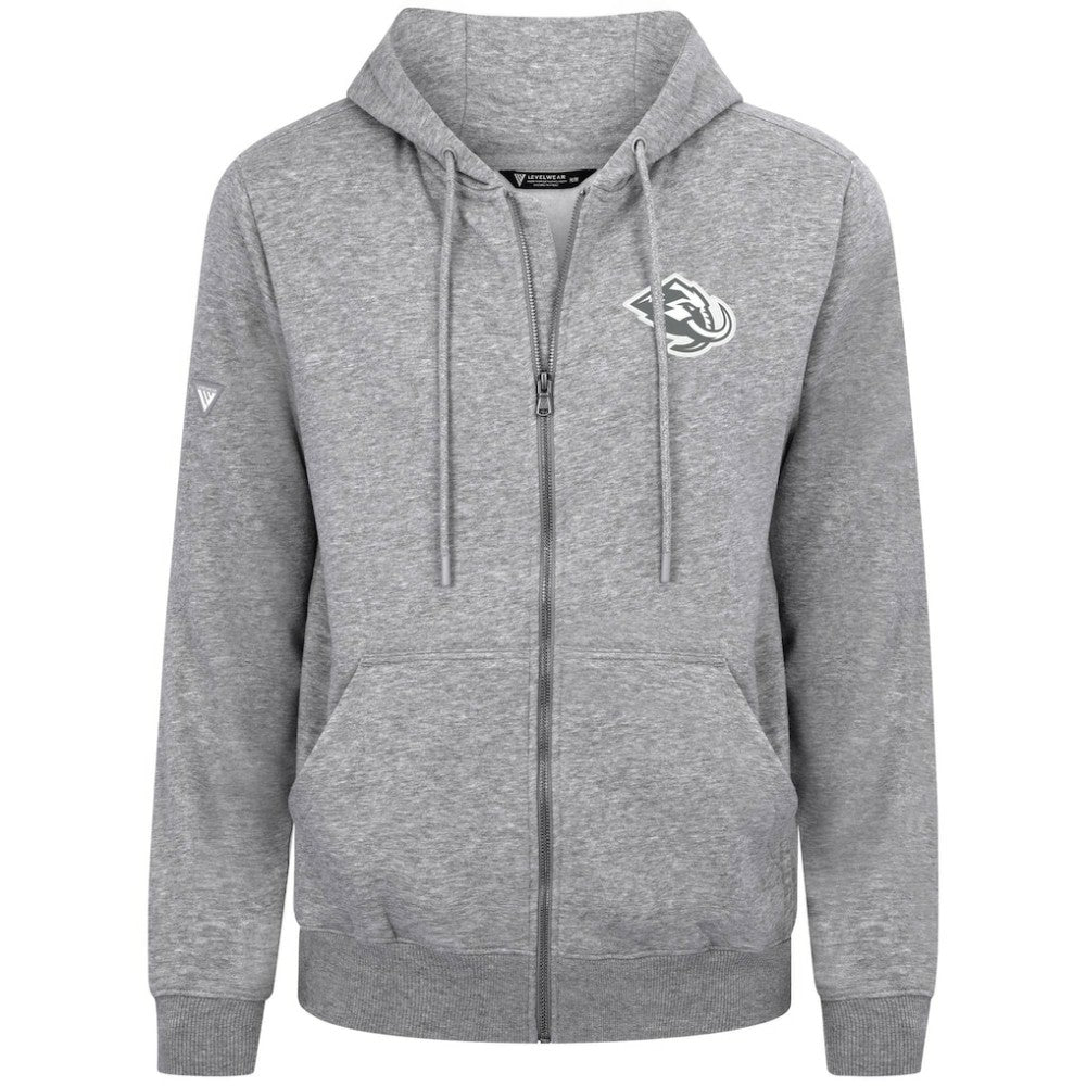 NHL Gray Utah Mammoth Levelwear Podium Chenille Logo Full-Zip Hoodie