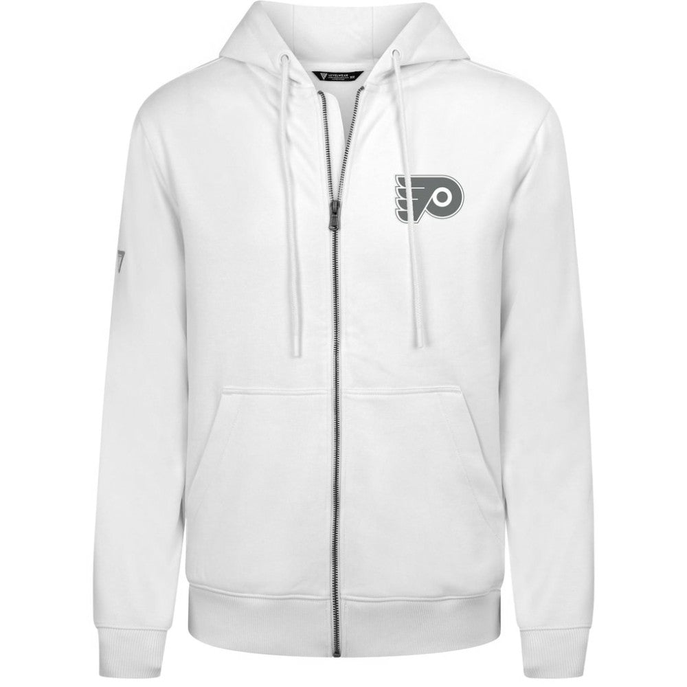 NHL White Philadelphia Flyers Levelwear Podium Chenille Logo Full-Zip Hoodie