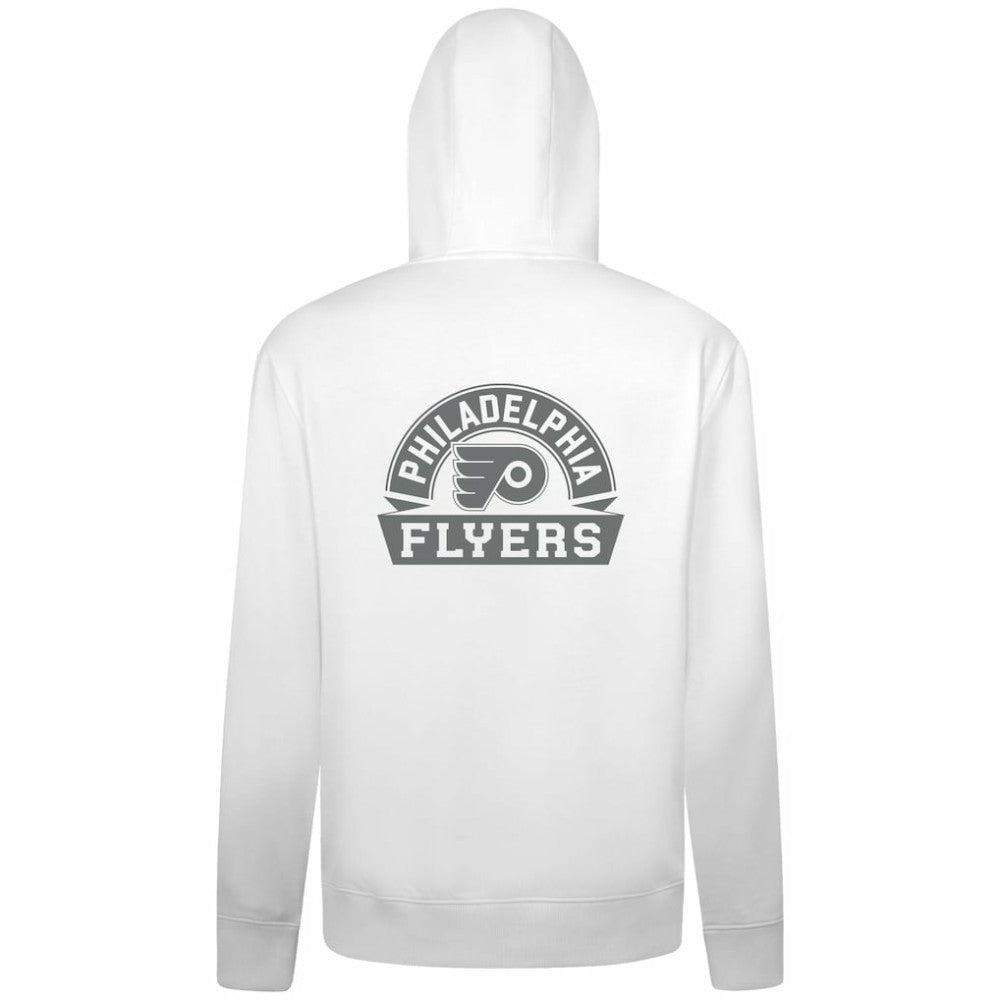 NHL White Philadelphia Flyers Levelwear Podium Chenille Logo Full-Zip Hoodie