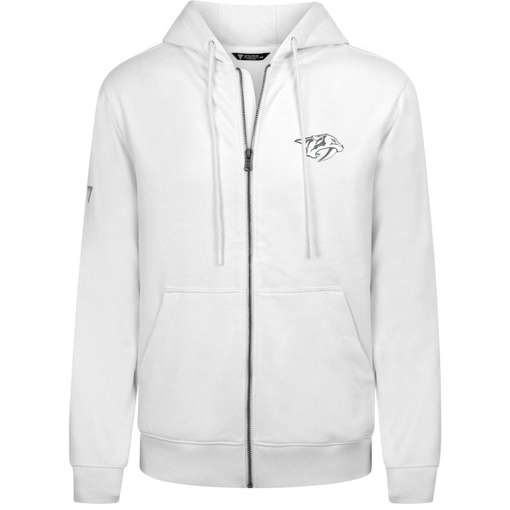 NHL White Nashville Predators Levelwear Podium Chenille Logo Full-Zip Hoodie