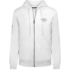 NHL White Nashville Predators Levelwear Podium Chenille Logo Full-Zip Hoodie