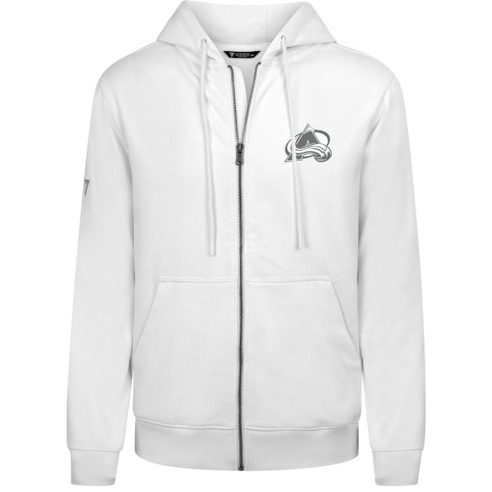 NHL White Colorado Avalanche Levelwear Podium Chenille Logo Full-Zip Hoodie