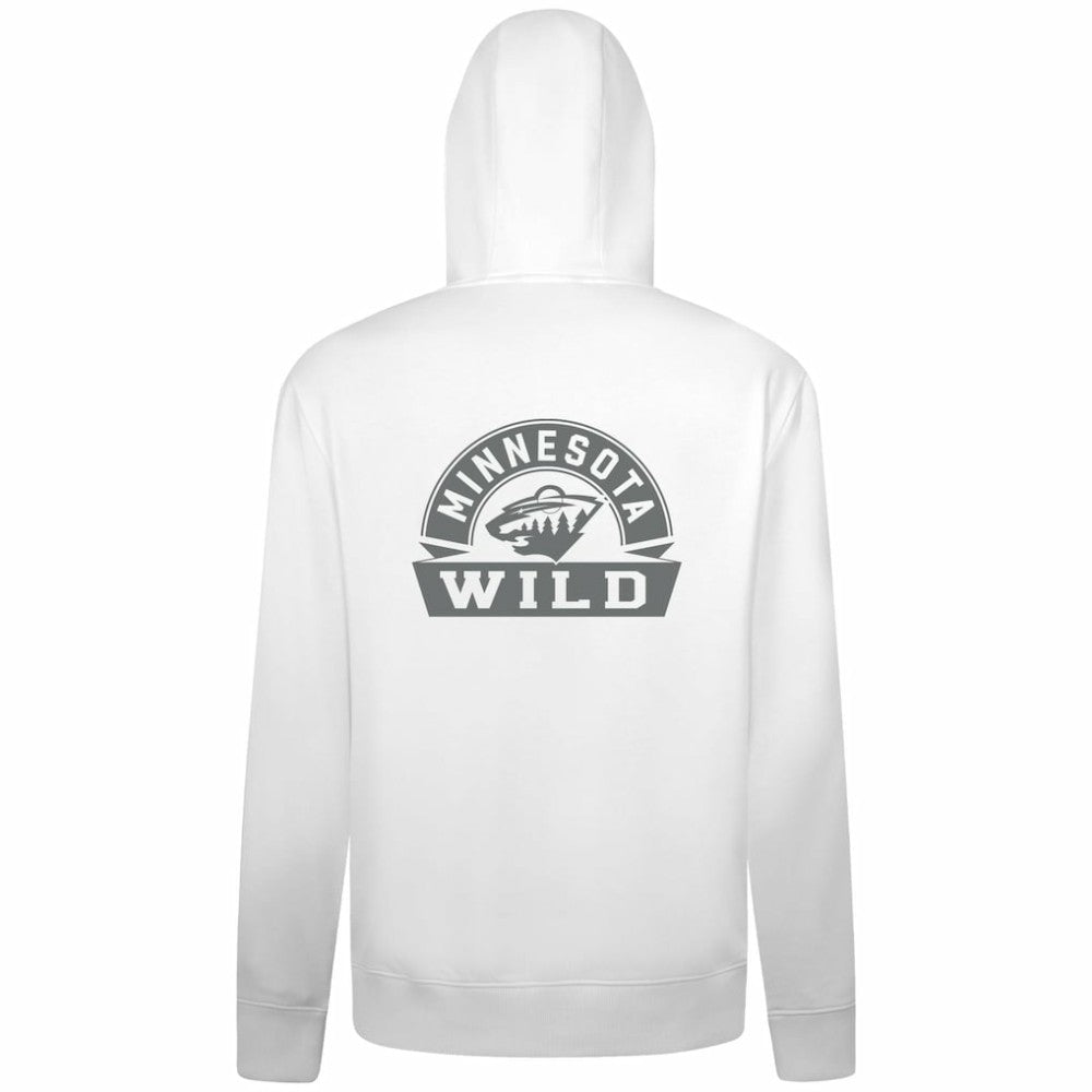 NHL White Minnesota Wild Levelwear Podium Chenille Logo Full-Zip Hoodie
