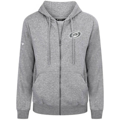 NHL Gray Carolina Hurricanes Levelwear Podium Chenille Logo Full-Zip Hoodie