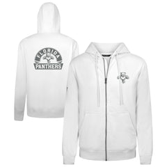 NHL White Florida Panthers Levelwear Podium Chenille Logo Full-Zip Hoodie