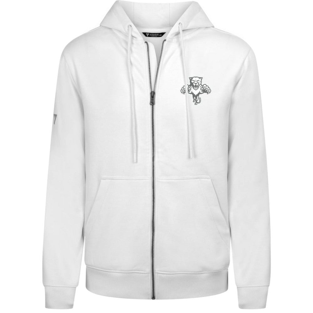 NHL White Florida Panthers Levelwear Podium Chenille Logo Full-Zip Hoodie