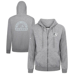 NHL Gray San Jose Sharks Levelwear Podium Chenille Logo Full-Zip Hoodie