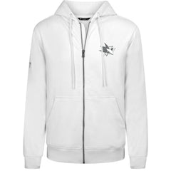 NHL White San Jose Sharks Levelwear Podium Chenille Logo Full-Zip Hoodie