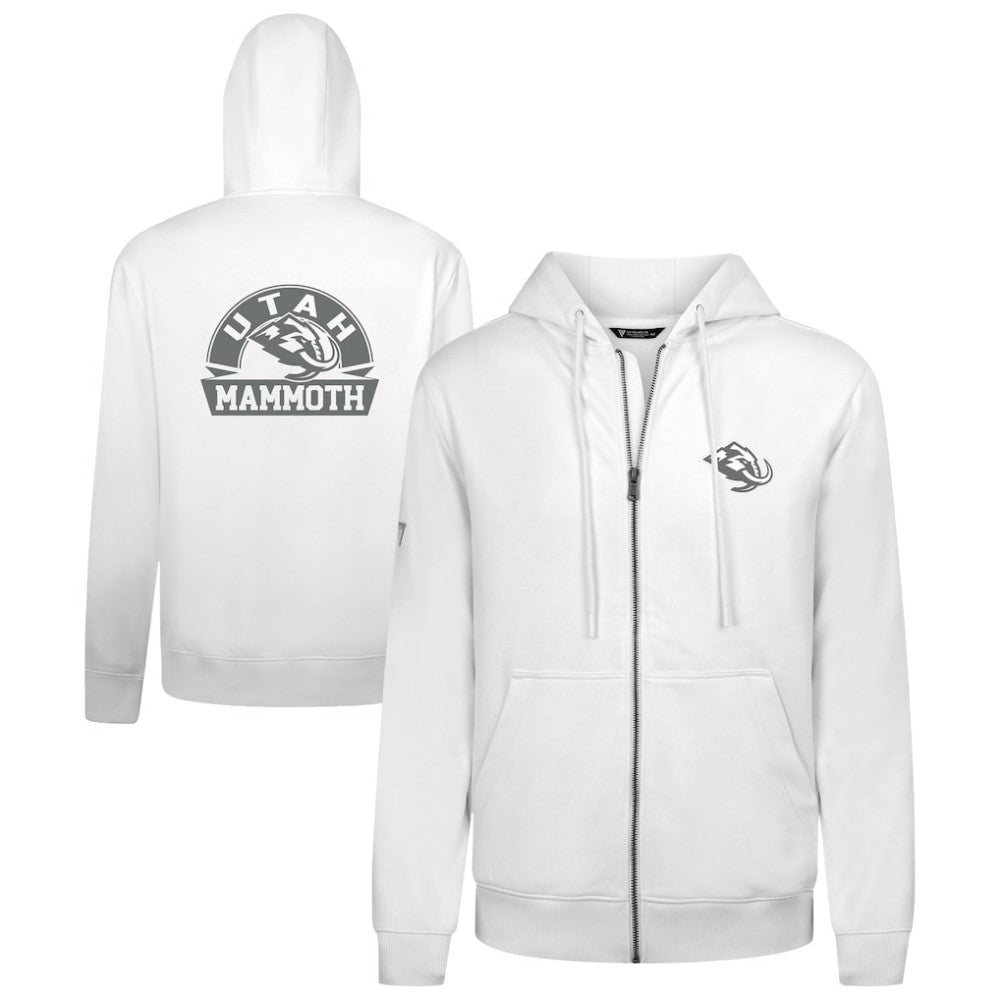 NHL White Utah Mammoth Levelwear Podium Chenille Logo Full-Zip Hoodie