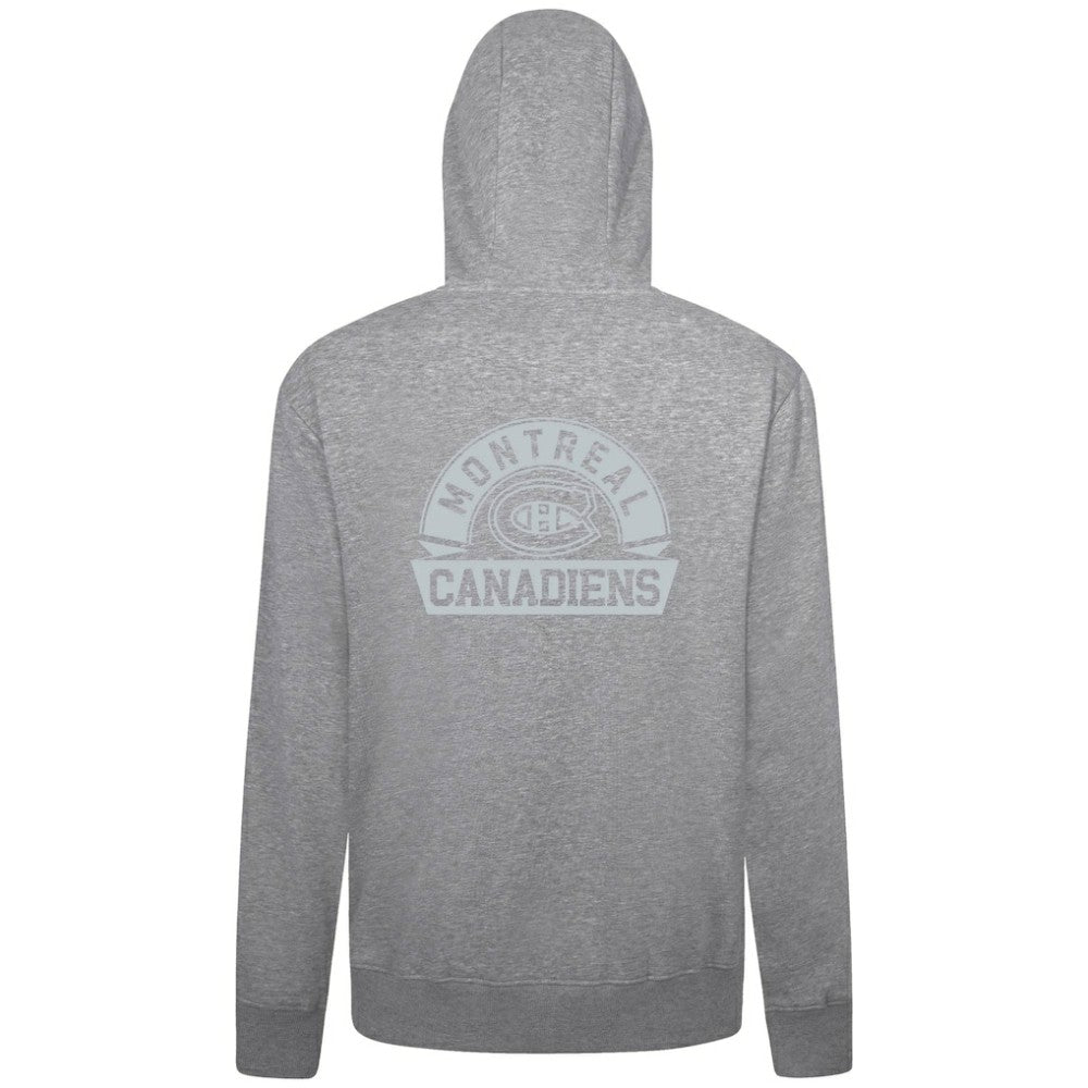 NHL Gray Montreal Canadiens Levelwear Podium Chenille Logo Full-Zip Hoodie