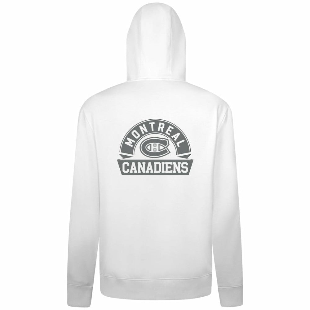 NHL White Montreal Canadiens Levelwear Podium Chenille Logo Full-Zip Hoodie