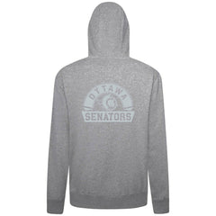 NHL Gray Ottawa Senators Levelwear Podium Chenille Logo Full-Zip Hoodie