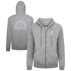 NHL Gray New York Islanders Levelwear Podium Chenille Logo Full-Zip Hoodie