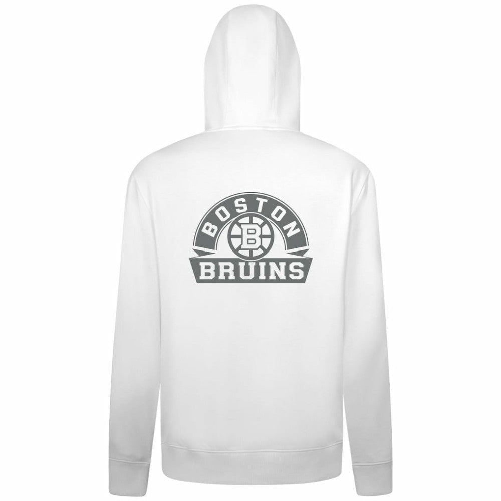 NHL White Boston Bruins Levelwear Podium Chenille Logo Full-Zip Hoodie