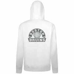 NHL White Boston Bruins Levelwear Podium Chenille Logo Full-Zip Hoodie
