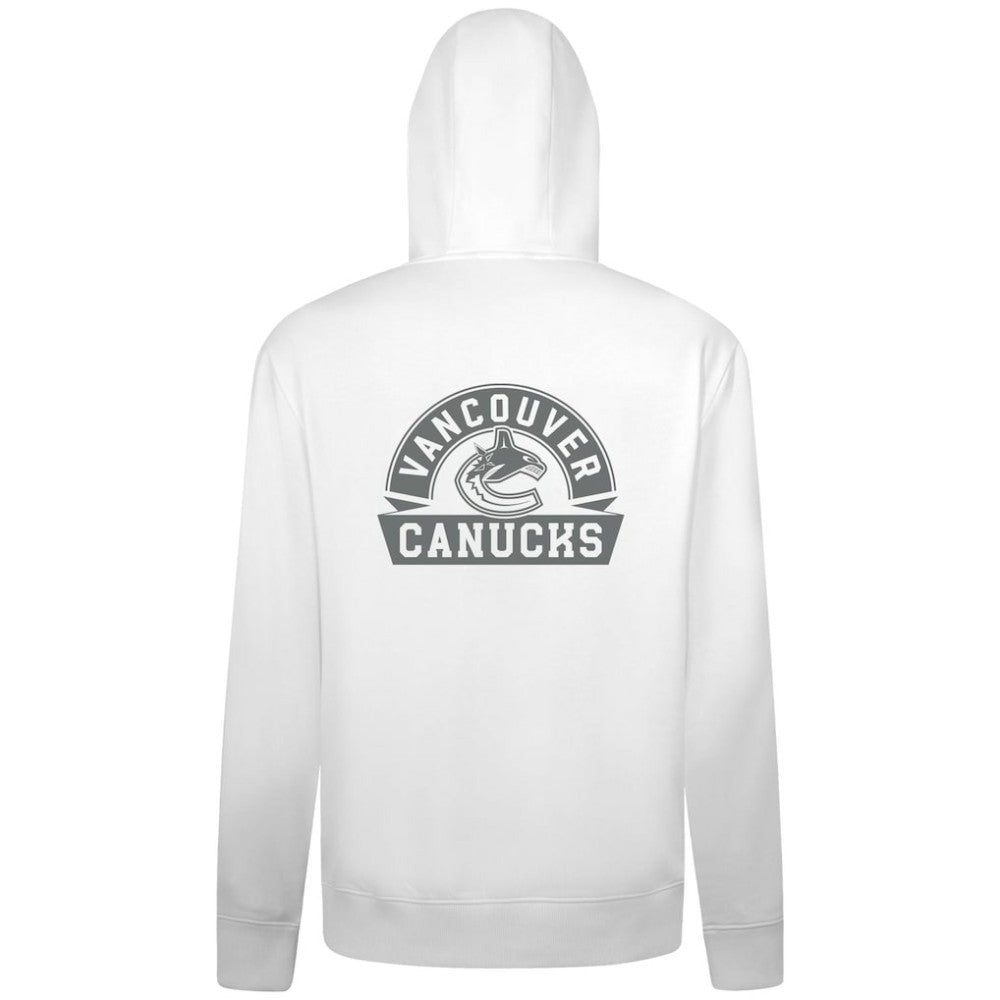 NHL White Vancouver Canucks Levelwear Podium Chenille Logo Full-Zip Hoodie