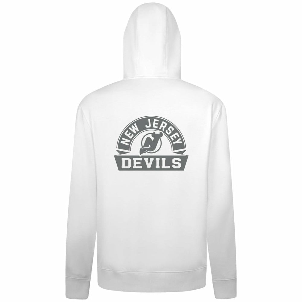 NHL White New Jersey Devils Levelwear Podium Chenille Logo Full-Zip Hoodie