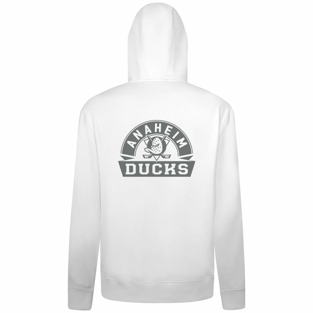 NHL White Anaheim Ducks Levelwear Podium Banner Arch Full-Zip Hoodie
