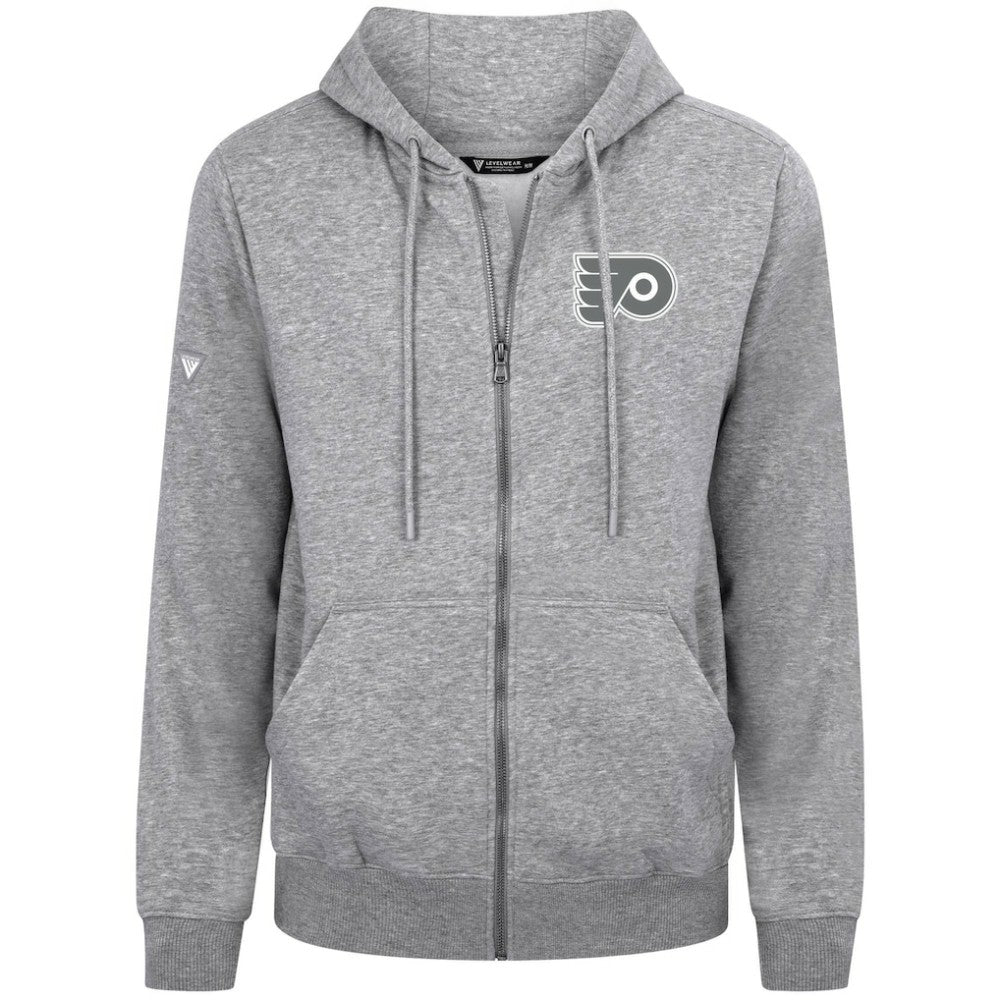 NHL Gray Philadelphia Flyers Levelwear Podium Banner Arch Full-Zip Hoodie