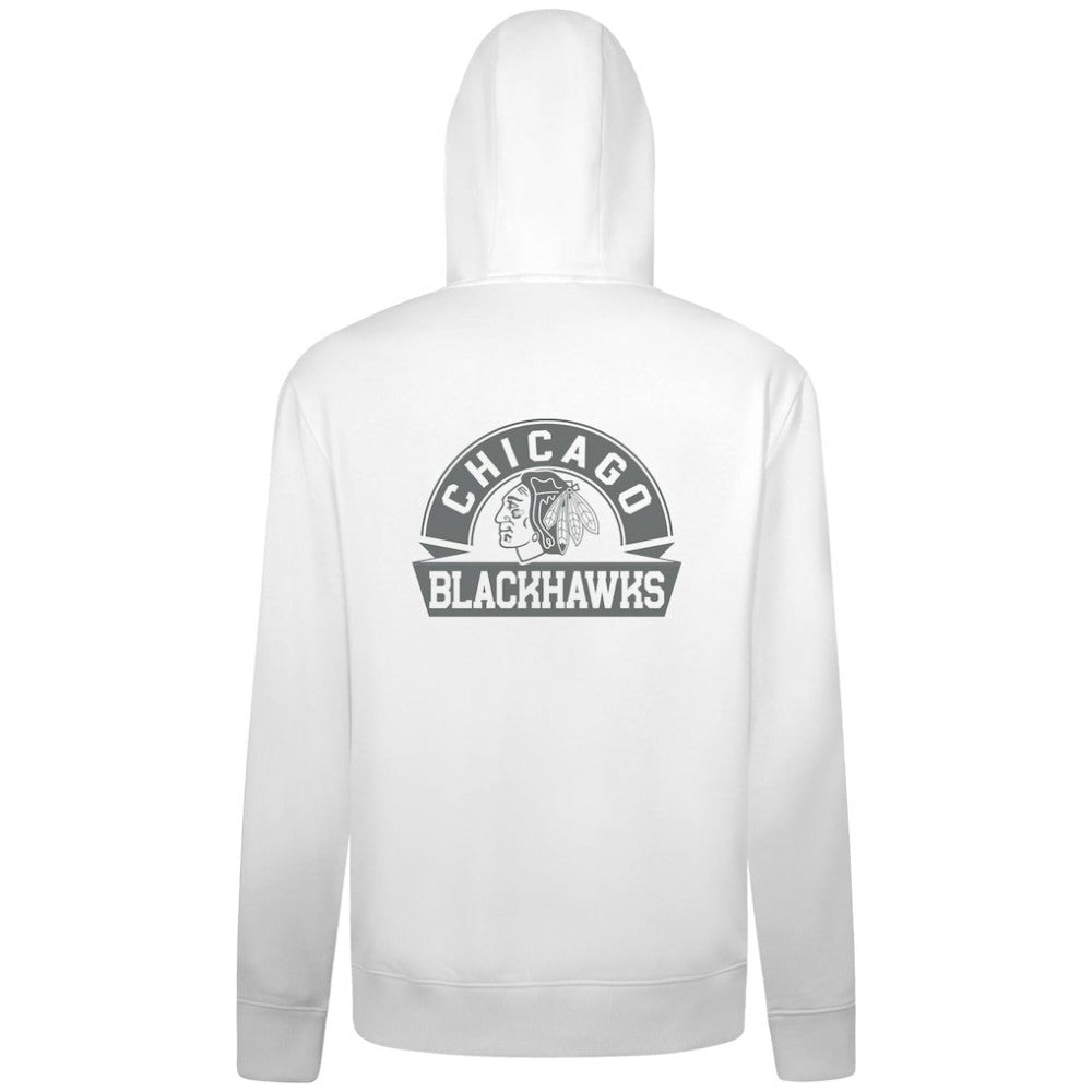 NHL White Chicago Blackhawks Levelwear Podium Banner Arch Full-Zip Hoodie