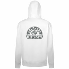 NHL White Columbus Blue Jackets Levelwear Podium Banner Arch Full-Zip Hoodie