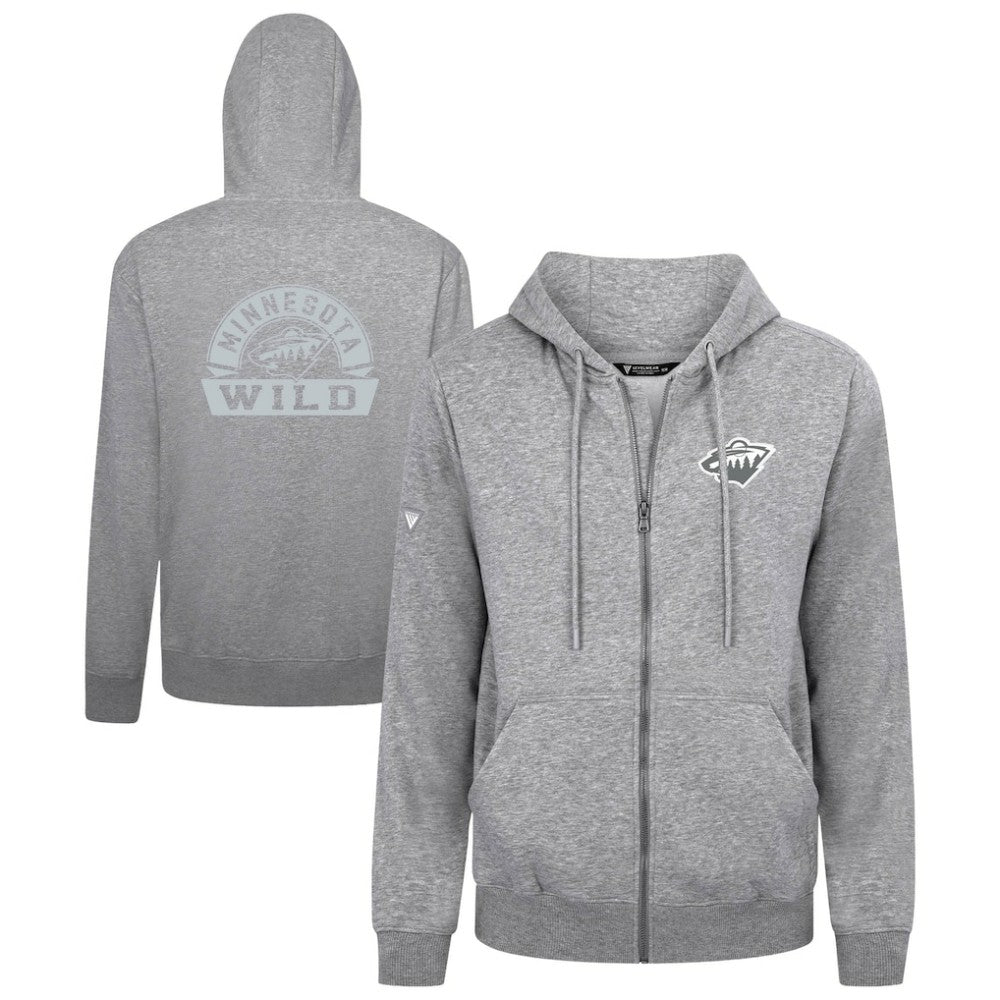 NHL Gray Minnesota Wild Levelwear Podium Banner Arch Full-Zip Hoodie