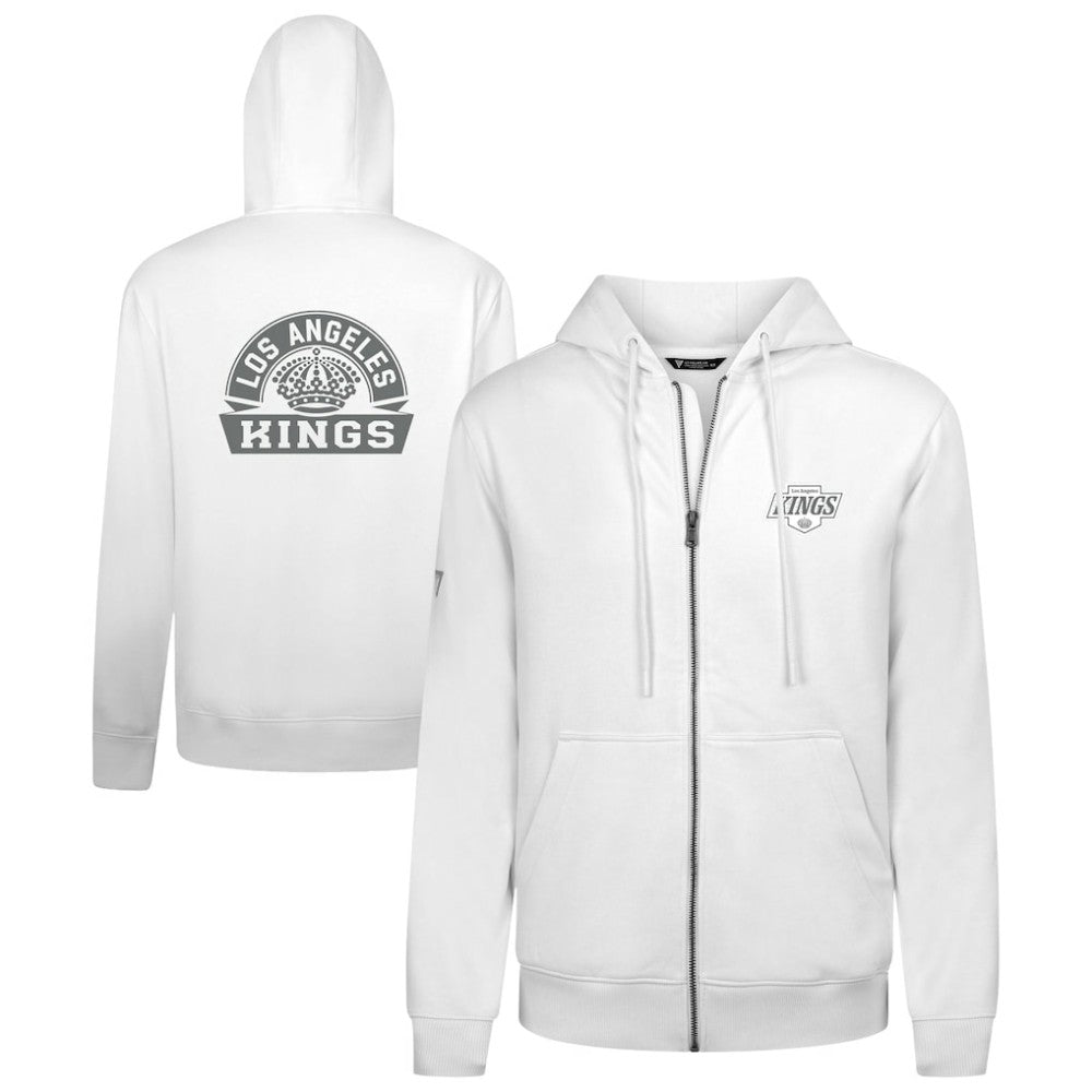 NHL White Los Angeles Kings Levelwear Podium Banner Arch Full-Zip Hoodie